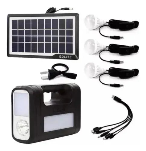 KIT PANEL SOLAR 3 BOMBILLAS - luzstore